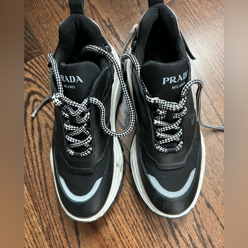 Prada Black and White Chunky Sneakers
